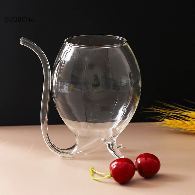 GUOUQNA Rượu Thủy Tinh Chịu Nhiệt Hút Nước Sữa Ống Hút Cốc Sáng Tạo Rượu Ly Thủy Tinh Chất Lượng Cao GUOUqna