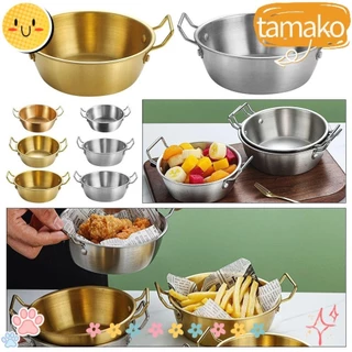 Tamako 1 Cái Bát Cơm, Bộ Đồ Ăn Nhà Bếp Có Tay Cầm Bát Inox, Vàng Bền Bạc Ẩm Thực Hàn Quốc Phục Vụ Thực Phẩm Nước Sốt Đĩa Gia Vị