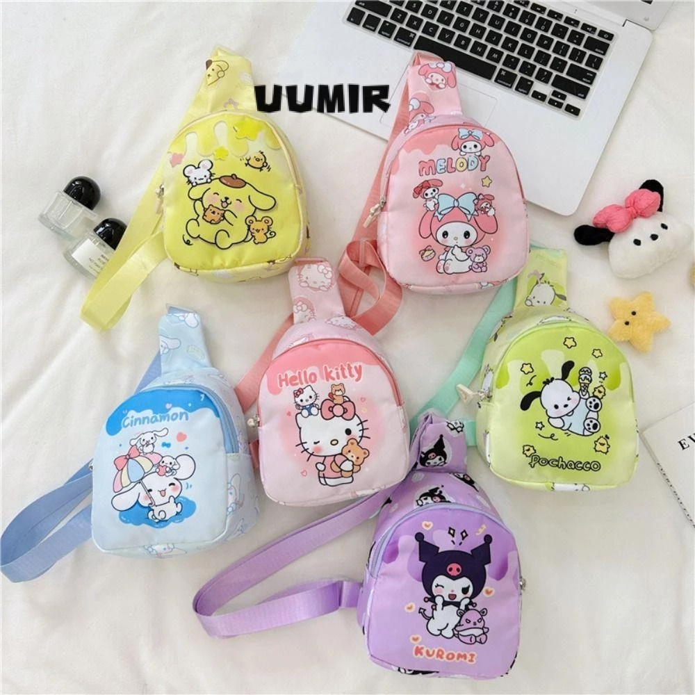 UUMIR Túi Messenger hoạt hình, Túi đeo vai trẻ em Kuromi dễ thương bằng Nylon, Túi đeo chéo Ví đựng tiền xu