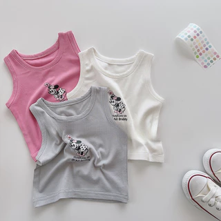 Áo Vest Bé Gái Mùa Hè In Hình Dễ Thương Camisole Trẻ Em Thời Trang Cotton Không Tay Top Áo Thun Mỏng