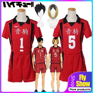 Anime Haikyuu Nekoma Jersey Đồng Phục Tóc Giả Kenma Kozume Tetsurou kuroo Trang Phục Hóa Trang Số 5 Số 1 Áo Thể Thao Tay Ngắn