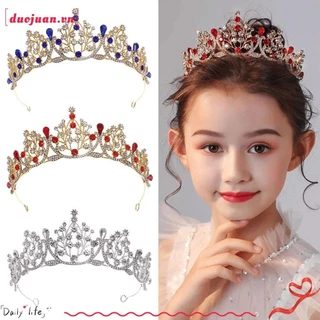 Duojuan Công Chúa Pha Lê Tiaras Sáng Mũ Tiara Hoa Lá Lược Tóc Cô Dâu Kẹp Tóc Trang Sức Cưới Cô Dâu Phụ Kiện Tóc