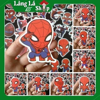 Miếng dán Sticker nhân vật Spider man (người nhện) trọn bộ 35 hình - In rõ ràng sắc nét khó tróc