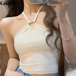 Hot Nữ Không Tay Dây Màu Trơn Camisole Slim Fit Áo Khoác Ngoài Áo Thun Nữ Hàn Quốc Top