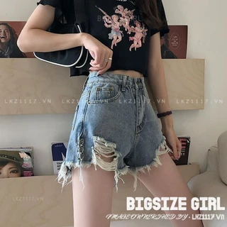 Quần Jean Ngắn nữ lưng cao Bigsize Quần Short Jean Nữ Quần Đùi Bò cạp cao chữ a rách Mùa Hè Phong cách Hàn Quốc Thời Trang đẹp