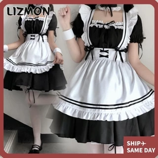 Trang phục LIZMON, Chương trình hoạt hình Phong cách Gothic Maid, Đầm trắng đen 2023 dành cho nữ