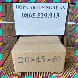 20x15x10 Combo 10 Hộp Carton Đóng Hàng Hộp Ship COD 3 Lớp sóng E/B Mặt Nâu