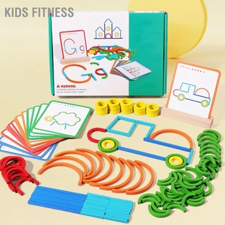 Kids Fitness Bảng Xếp Hình Đồ Chơi Wodden Giáo Dục Sớm Học Tập Bằng Gỗ Geoboard Cho Trẻ Em