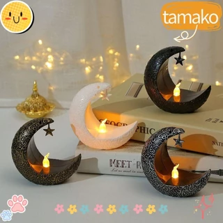 Tamako 1 Cái Ramadan Kareem Trang Trí, Trẻ Em Người Lớn Trang Trí Tiệc Chân Nến Led, Eid Mubarak Nhựa Mặt Trăng Ngôi Sao Đèn Nến Cốc