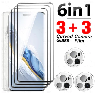 Dành Cho Honor Magic6 Pro 5G 6in1 Kính Cường Lực Cong Kính Cường Lực Ống Kính Phim Kính Honor Magic 6 Lite Magic 6 Magic6Lite 6Pro Bảo Vệ Màn Hình