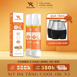 [[sale]] 2 Chai Xịt Tan Mỡ Đa Tầng COOL-OIL X3 - Tặng Kèm 2 Quần Ủ , Chiết Xuất Bạc Hà - Gừng - Tiêu - Nghệ