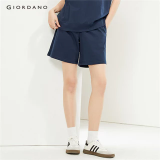 GIORDANO WOMEN 100% Cotton elastic waist sweat shorts 05404456