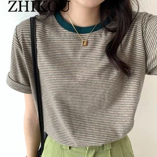 ZHIKOU áo phông áo thun nữ croptop baby tee Phong cách Xu hướng Trendy Korean WTX24402V1 14Z240403