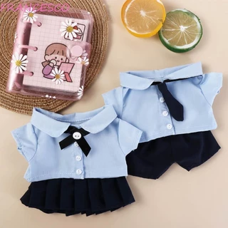 Francesco Quần áo búp bê Cotton Preppy, Đồng phục JK Quần áo búp bê sang trọng thần tượng đáng yêu, Đồ chơi nhồi bông sang trọng dễ thương màu xanh hoạt hình búp bê 20CM Quần áo búp bê nhồi bông