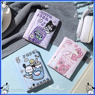 Sanrio Pochacco Kuromi Lotso Hoạt Hình Nữ Ví Đựng Tiền Xu Sinh Viên Ví Ngắn Đa Chức Năng Túi Đựng Thẻ Đa Năng