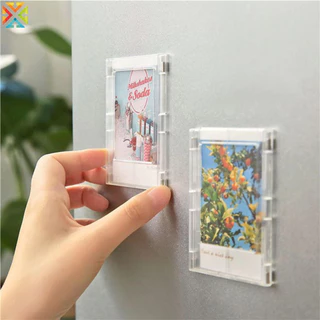 Nam Châm Thiết Kế Thẻ Khung Ảnh Acrylic Từ Khung Ảnh Trong Suốt Acrylic Thẻ Hiển Thị Đứng 3Inch Ảnh Để Bàn Khung Ảnh