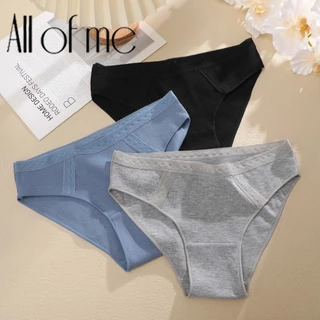 Allofme Nữ Cotton Nguyên Chất Quần Lót Thấp Eo Quần Lót Ren Gợi Cảm Hoa Mềm Mại Và Thoáng Khí S-XL