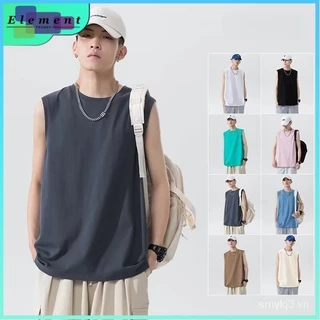 Phong cách Hàn Quốc mùa hè phong cách mới thể thao vest mens đầy đủ áo thun lót