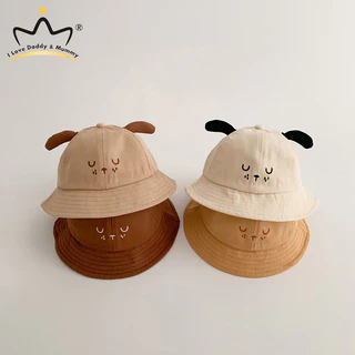 Hoạt Hình Cho Bé Nón Có Tai Màu Trơn Dễ Thương Cho Bé Người Cá Mũ Kawaii Rộng Vành Cotton Trẻ Em Panama Mũ Chống Nắng 1-2 Tuổi