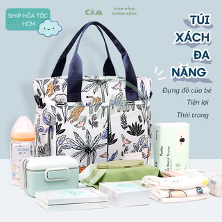 Túi Xách Đa Năng Đựng Tả Lót, Quần áo đồ dùng cho bé C&M HOME Túi Cho Mẹ Bỉm Sữa Tiện Lợi Gọn Gàng