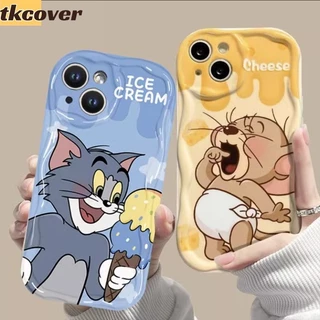 Cặp Đôi Ngộ nghĩnh Tom Và Jerry Ốp Lưng Điện Thoại OPPO A98 A79 A78 A58 A96 A76 A74 A38 A18 A94 A95 A77 A57 5G 2022 Vỏ Trong Suốt Mềm Mờ Sóng-Edge Vỏ Chống Sốc