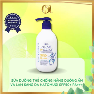 Sữa dưỡng thể chống nắng, dưỡng ẩm và làm sáng da Hatomugi SPF50 PA+++ 250ml, Dưỡng ẩm trắng da