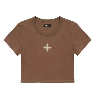 SMFK Cross Flower Sports TightTeeFour-Color Classic Short SleeveTShirt Cross Design Fashionable Top