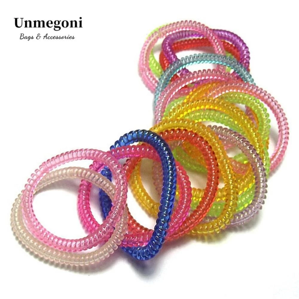 Unmegoni Bộ 20 sợi dây thun cột tóc xoắn ốc