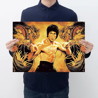Bruce Lee Loại B Phim Poster Dán Tường Retro Giấy Kraft Thanh Cafe Trang Trí Tranh 50.5 * 35cm
