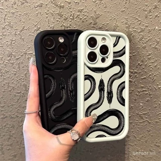 Street Wear Dark Double-Headed Snake King Vỏ Điện Thoại Apple Thích Hợp Cho iPhone 13 13pro 13promax 14promax 15promax 14 15 plus 11 11promax 12 pro 7 8 plus Vỏ Bảo Vệ Mềm 