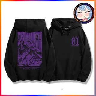 HOT Áo Khoác Hoodie Dáng Rộng In Hình Anime Evangelion Màu Neon Genesis Evangelion