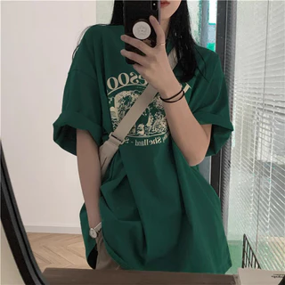 NRVP Mới 100% Cotton Unisex Áo Thun Nữ Tay Ngắn Plus Size M-5XL Nữ Tee Baggy Nam Nữ Baggy Cổ Tròn Rời Áo