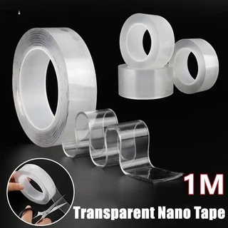 1 / 2 / 3 / 5CM Băng dính hai mặt trong suốt có thể tái sử dụng Băng keo Nano Acrylic chống thấm nước Nhãn dán tường dính chắc chắn để trang trí nhà cửa