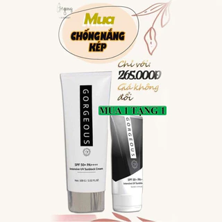 ((mới)) Combo Kem chống nắng múi xù gorgeous trắng da, nâng tone, chống nước lâu trôi tuýp SPF50+PA+++