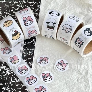 200 Chiếc Sanrio Cuộn Miếng Dán Sổ Tay Chất Liệu Trang Trí Quế Chó Merlot Tikulomi Phong Bì Đóng Miếng Dán