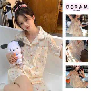 Ins Phong Cách Mùa Hè Thỏ Ngọt Ngào Và Dễ Thương Treo Cardigan Bộ Đồ Ngủ Nữ Quần Short Mỏng Phù Hợp Với Quần Áo Gia Đình Có Thể Mặc Bên Ngoài