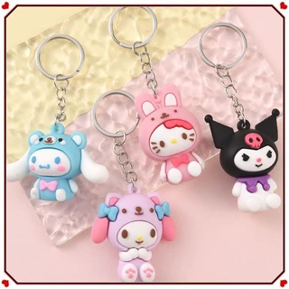 3 / 5cm Kawaii Sanrio Móc Khóa Kuromi Cinnamoroll Hello Kitty Túi Mặt Dây Chuyền Búp Bê Móc Khóa Bé Gái Quà Tặng