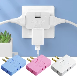 Bộ chuyển đổi ổ cắm US - 3 trong 1Plug - Ổ cắm sạc có thể gập lại - Ổ cắm xoay - Ổ cắm công suất cao du lịch 2500W - Ổ cắm mở rộng 180 độ - Bộ chuyển đổi ổ cắm không dây