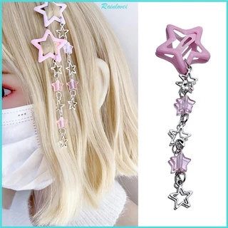 Rainl Cool Barrette Star Fringe Shapes Kẹp Tóc Nữ Phụ Kiện Pentagram Kẹp Tóc