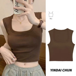 áo 3 lỗ nữ ✨Áo croptop cổ vuông chất thun cotton mềm,mịn hàng  cao cấp（NVZA094）