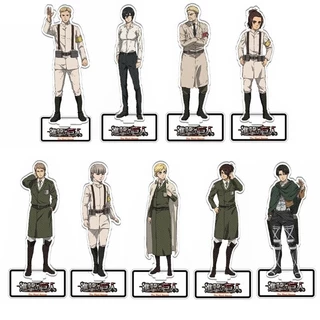 Mô hình Standee Attack on Titan Erwin Hange LEvi Eren Army Mikasa Jean Sasha 7 Phụ kiện trang trí để bàn góc học tập