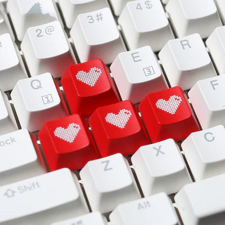 Pixel Heart Keycap ABS Bàn phím cơ trong suốt Nút chuyên dụng R1 R2 R3 R4 Chiều cao OEM