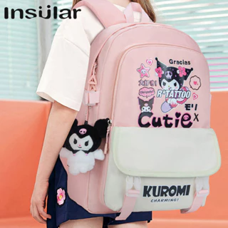 Insular Trẻ Em schoolbag Hoạt Hình Dễ Thương Kuromi Girl Ba Lô Dung Tích Lớn Học Tiểu Học Túi Vải Oxford Chống Thấm Nước Trung Học Túi