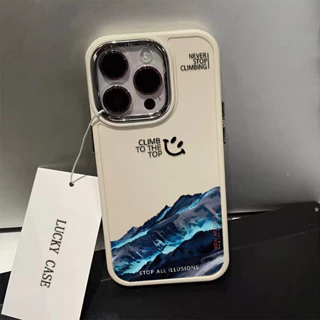 Ốp Điện Thoại Họa Tiết Núi Tuyết Tương Thích Cho IPhone 15 Pro Max 13 Pro 14 12 11 Frosted 7 8 Plus Xs Xr Xsmax Vỏ Bảo Vệ Toàn Diện Lỗ Lớn Chống Sốc