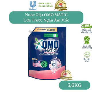 Nước Giặt OMO MATIC Cửa Trước | Cửa Ngang Ngăn Mùi Ẩm Mốc Hoa Anh Thảo - Túi 3.6Kg