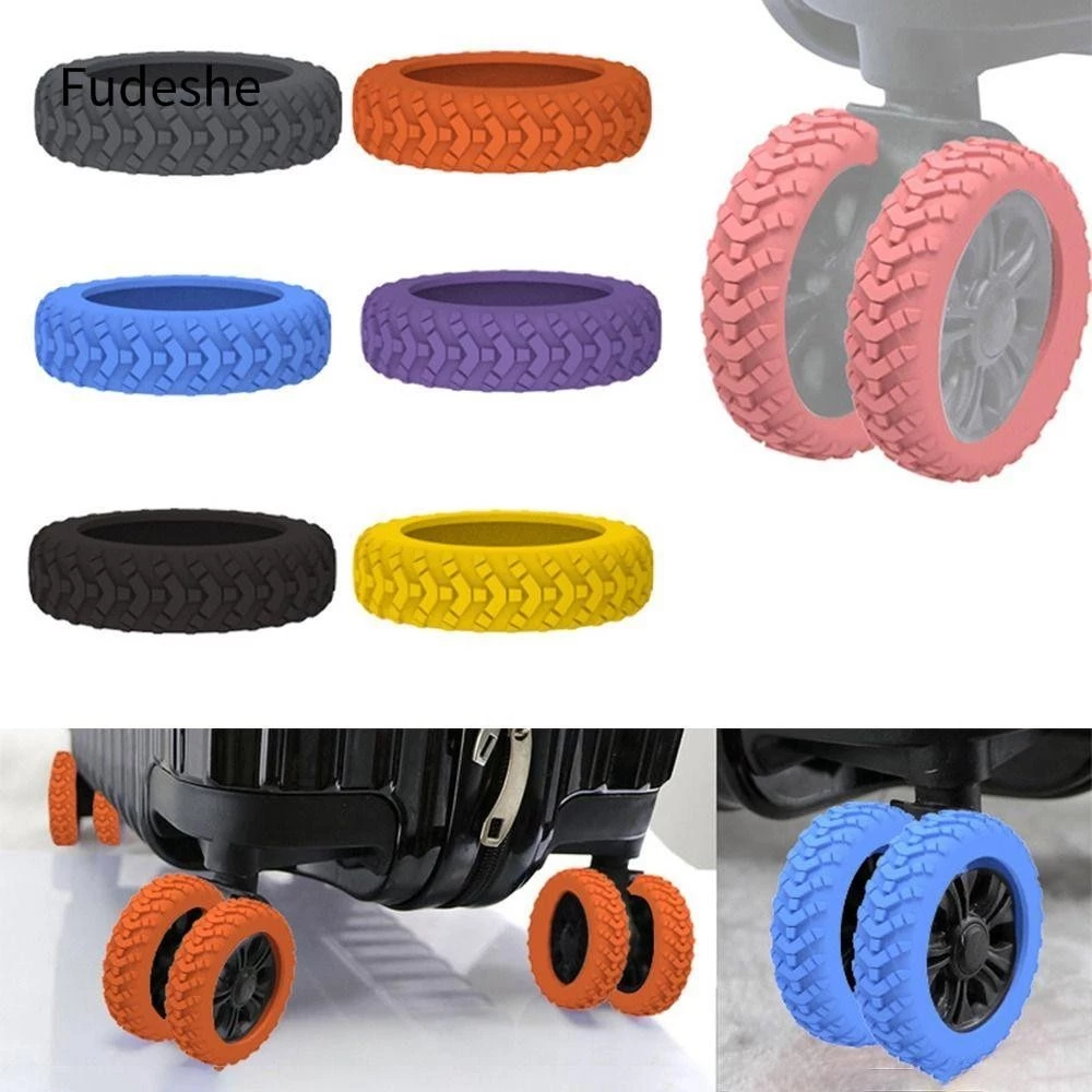 Fudeshe 8 Vỏ Bọc Bánh Xe Vali Du Lịch Giảm Tiếng Ồn Bằng Silicon