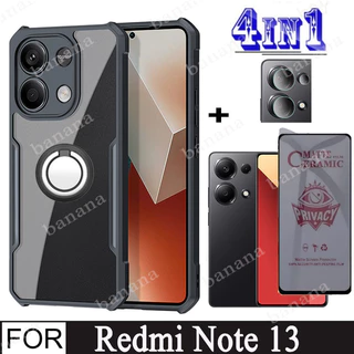 Ốp Điện Thoại Chống Sốc Redmi Note 13 Cho Redmi Note 13 Pro Note 12 4G 5G 13C 12C 10C 4 Trong 1 Chống Gián Điệp Mềm Gốm Mờ Bảo Mật Kính Cường Lực