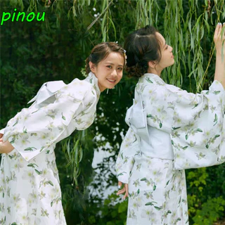 Poou Kimono truyền thống Nhật Bản, in hoa phong cách Nhật Bản Sakura Girl Kimono Dress, Kimono mới sang trọng Châu Á Áo choàng tắm Yukata phong cách Nhật Bản mới Pháo hoa