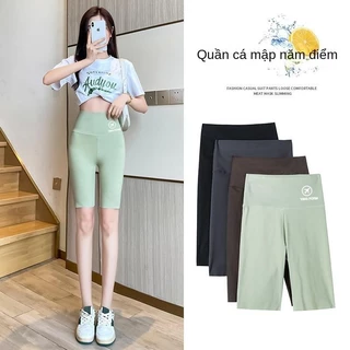 Da Cá Mập Quần Legging Năm Điểm Nữ Mặc Ngoài Chống chói Nâng Hông Mỏng Skinny Tập Yoga Quần Short Barbie