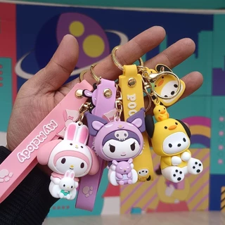 Mặt dây chuyền vòng chìa khóa Sanrio Búp bê Kuromi Melody Mặt dây chuyền búp bê